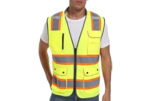 ArcRidge Reflective Safety Vest for Men and Women - High Visibility Construction Vest - Dual Tone Reflective Strips