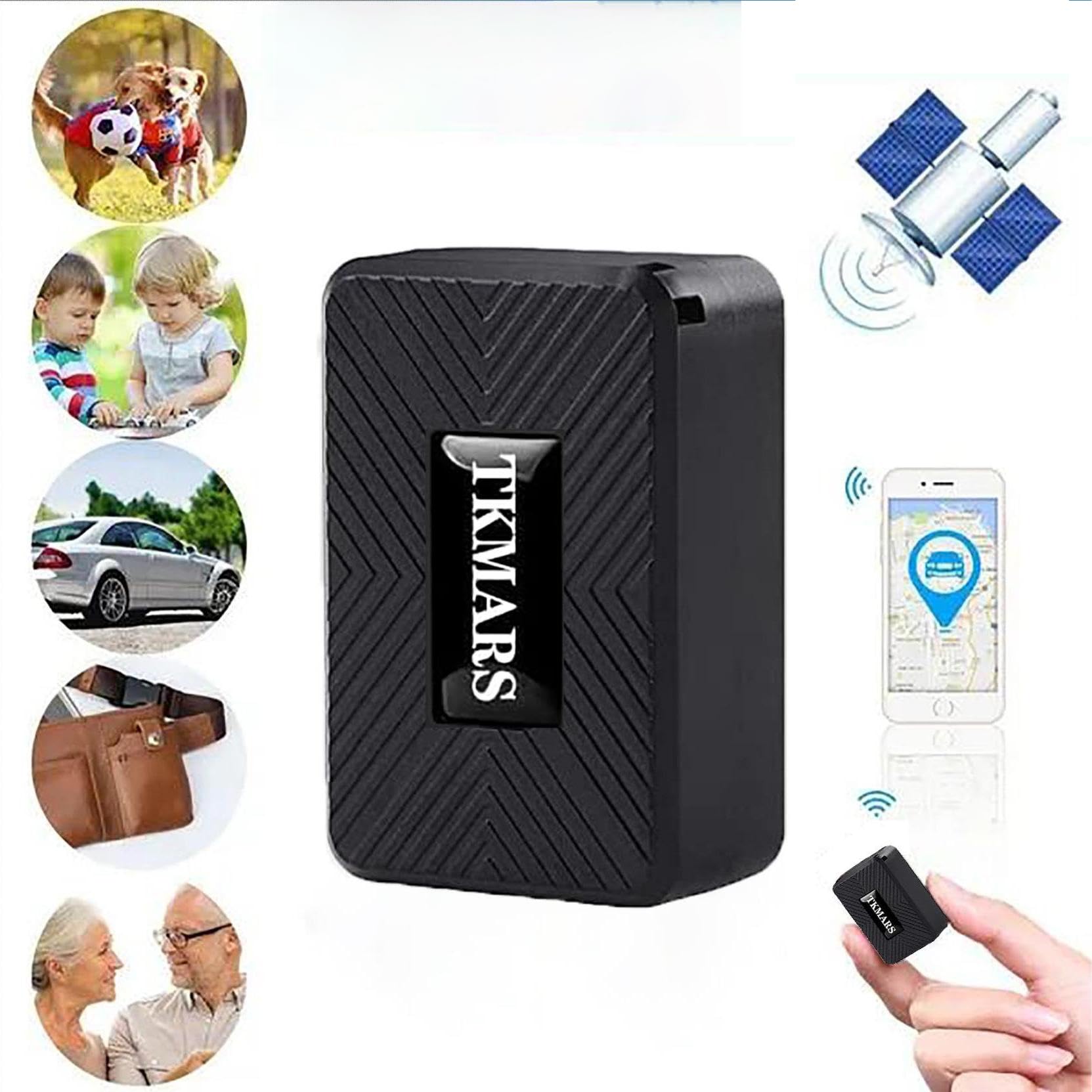 TKMARS Mini GPS Tracker Portable Real Time Locator Voice Monitoring Personal Strong Magnetic with Multiple Alarm Modes Hidden Devices for Kids/Elderly/Car/Bike 58g TK913