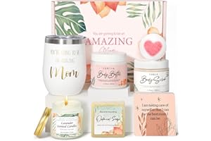 SUHCTUPTX New Mom Gifts, Postpartum Essentials Mom to Be Gift, Pregnancy Gifts for Expecting Mom, Pregnancy Must Haves with Affirmation Cards Lavender Candle for Women New Mama After Birth Mothers Day