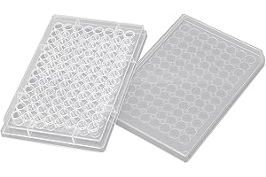 Culture Plate, 96 Well Tissue Culture Plate with Lid, Clear Polystyrene Flat Bottom Tissue Culture Treated Individual Pack fo