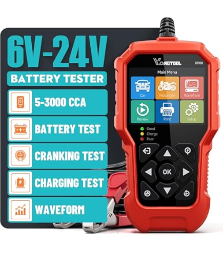 ACT Meters ACT612 Batterietester - 6V/12V Intelligent - Für Auto & Motorrad Batterien