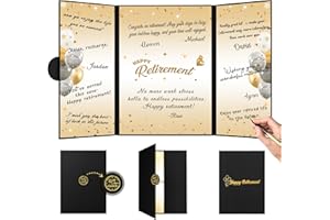 DAPSANG Retirement Party Decorations Black Gold Retirement Alternative Signature Guest Book to Sign, Large Retird Card for Men Women, Happy Retirement Gifts Signing Card Board for Farewell Party Supplies