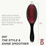 Denman D81M Boar Bristle Hair Brush - Detangling, Smoothing, Shine for All Hair view 2
