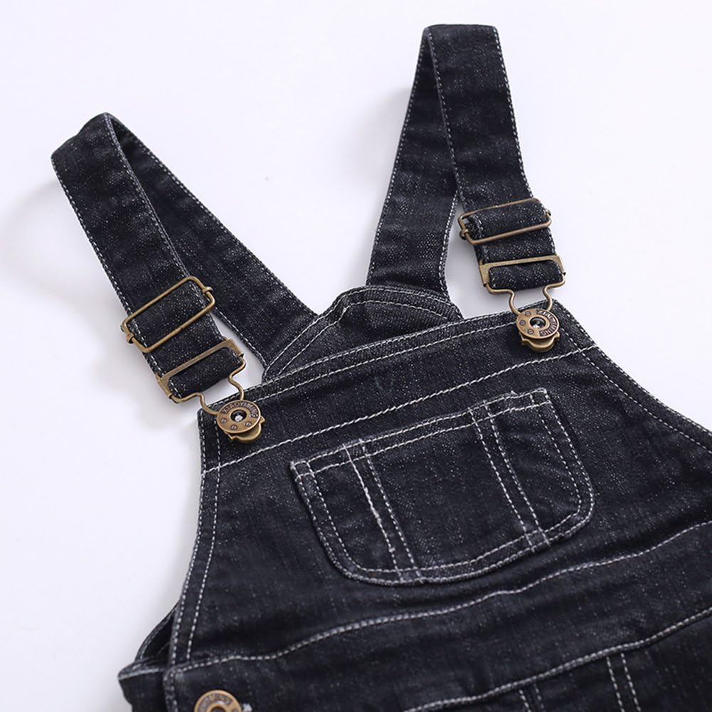 Kidscool Baby & Little Boys/Girls Blue & Black Denim Overalls: Clothing
