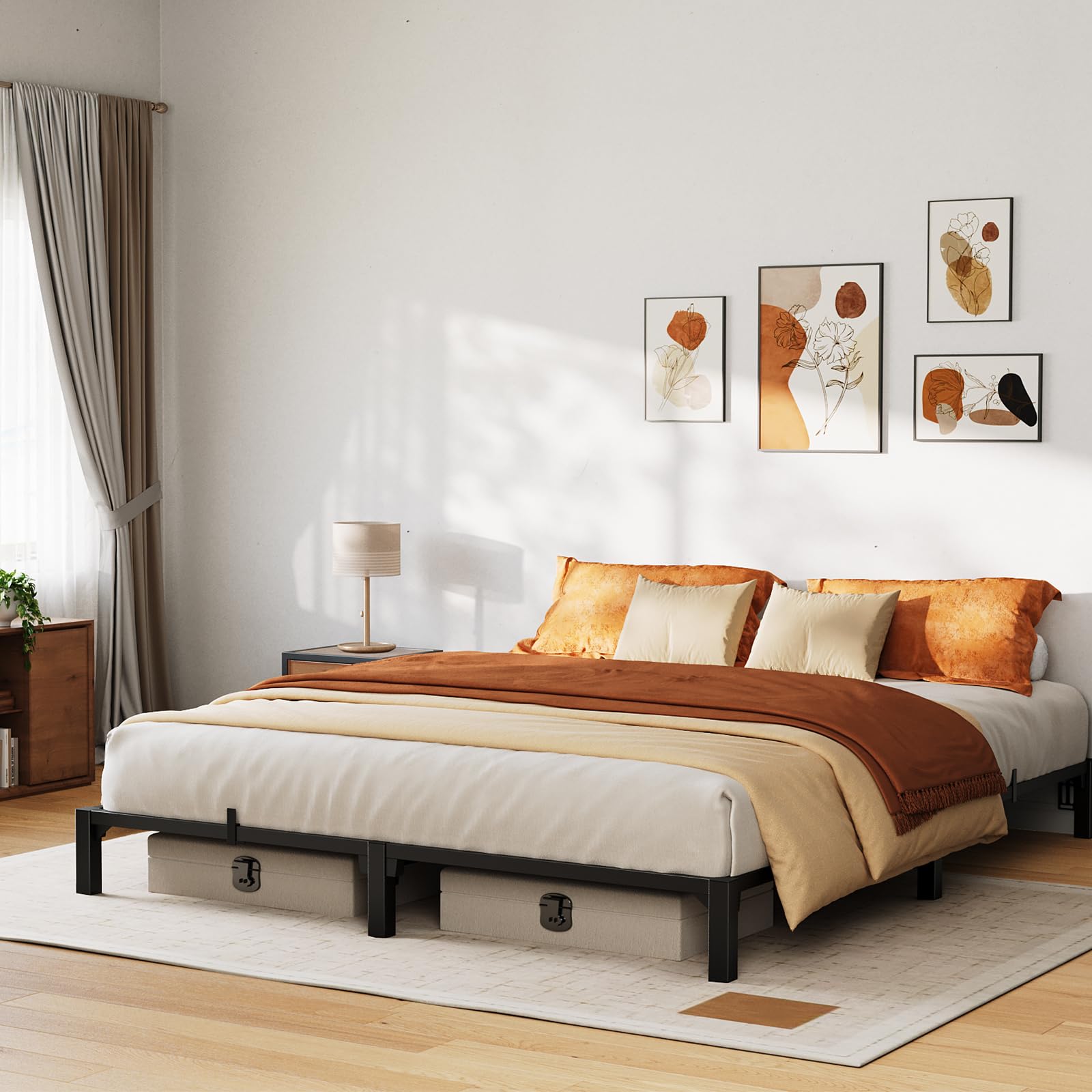 GarveeHome 8 Inch King Bed Frame, Heavy Duty Metal