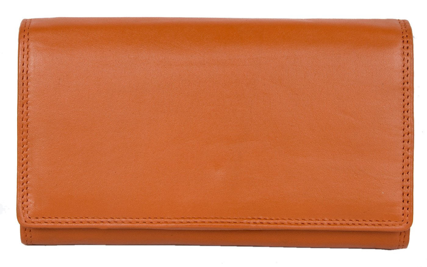 Women's Orange Soft Genuine Leather Wallet HMT