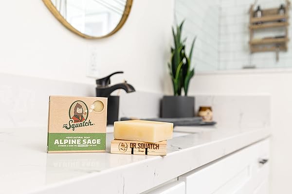 DR. SQUATCH ALL NATURAL BAR SOAP FOR MEN WITH ZERO GRIT, ALPINE SAGE