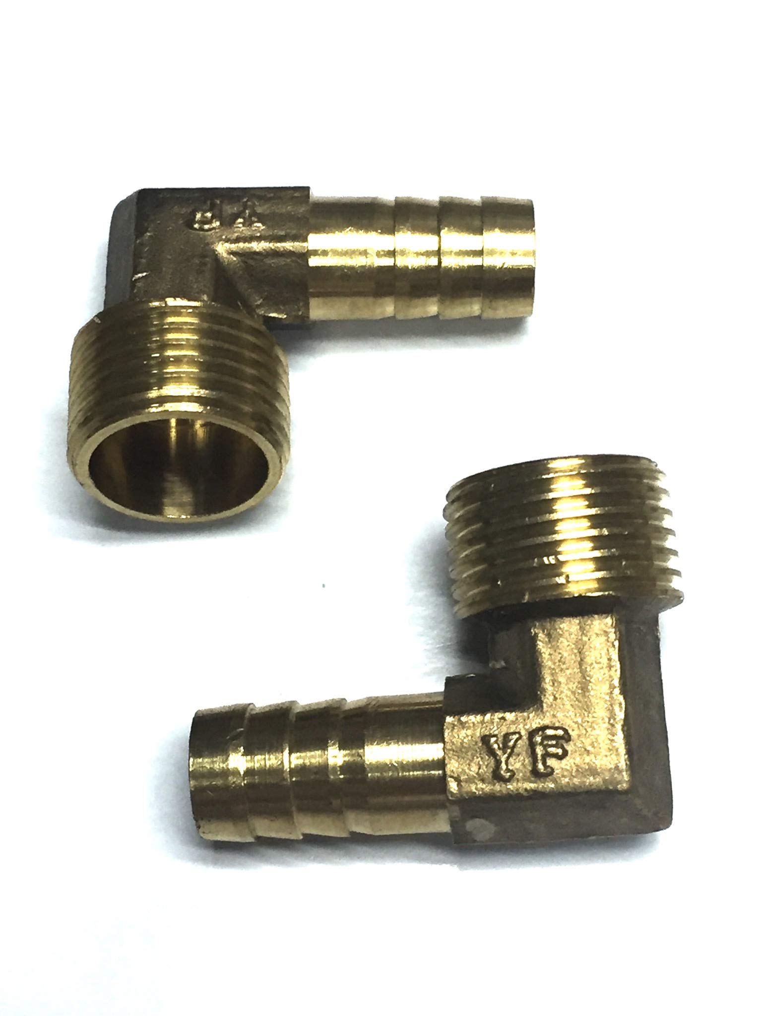 VEDA 2pecs 90 Degree Elbow 12mm to 1/2" BSP Thread Solid Brass Hose Tail Connector Barbed to BSP Male Thread. Pond/Pool/Hose Pipe Adapters
