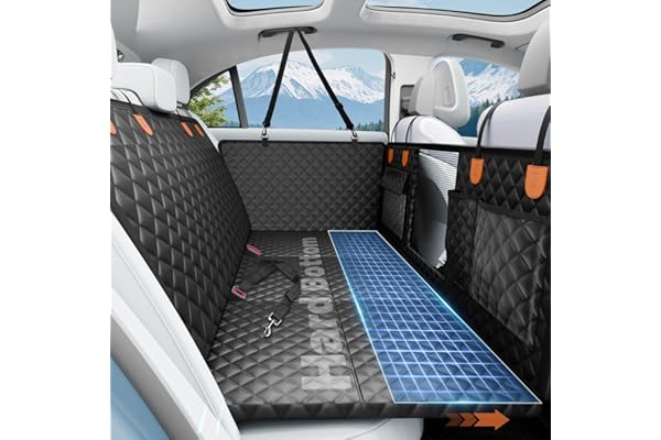 Dog Car Seat Cover for Back Seat with Hard Bottom,Waterproof Back Seat Extender for Dogs,Dog Hammock Dogs Bed for Cars, SUVs,