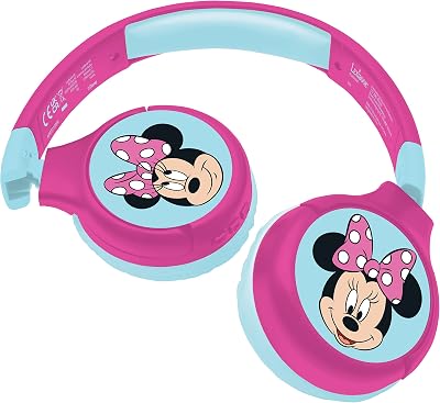 Lexibook Minnie 2-in-1 Bluetooth Kids Headphones Pink Blue HPBT010MN