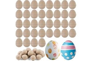 36 Pcs DIY Paper Mache Easter Eggs,3.2"x2.2"Durable Easter Eggs Empty,Cardboard Easter Eggs,Paint Your Own Paper Mache Eggs f