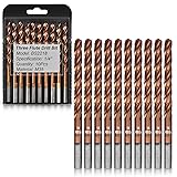 Bestwork 1/4" Three Flute Cobalt Drill Bit Set, M35