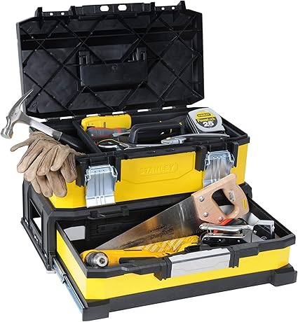 Stanley 1 95 829 Boite A Outils A Tiroir Bi Matiere 51 Cm Jaune Amazon Fr Bricolage
