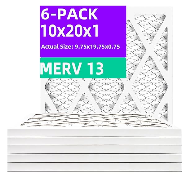 QINGZHUG 10X20X1 MERV 13 (6-PACK) PLEATED AIR FILTER...