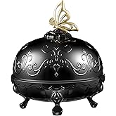 ANNA SUI Loose Face Powder Case Only - Refill Sold Separately, Black Vanity Case with Butterfly Motif, Come with Purple Puff