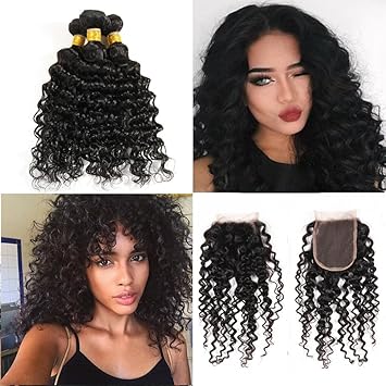 Amazon Com Jinxiu Hair Indian Virgin Human Hair Bundles And