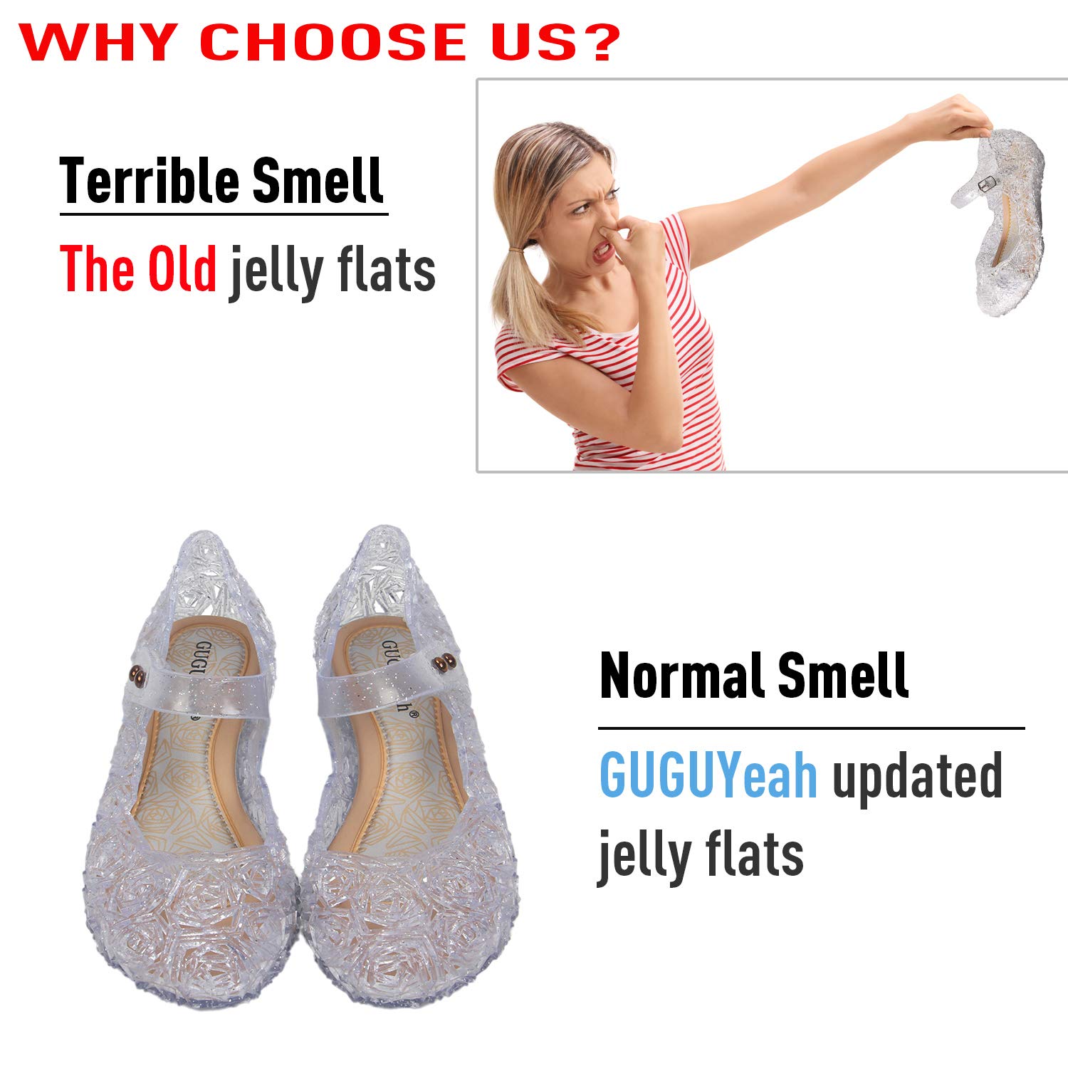 GUGUYeah Princess Costumes Jelly Flats Shoes, Cosplay Birthday Party Dress Up Sandals for Little Girls, Toddler or Kids