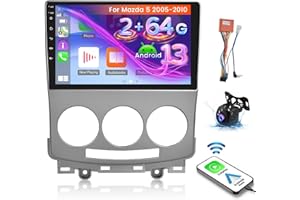 NHOPEEW Android Radio for Mazda 5 2005-2010 - Wireless Carplay & Android Auto, [2+64G] 9 Inch Touch Screen Mazda5 Radio - Mirror Link/WiFi/GPS Navigation/Dual USB/SWC + AHD Backup Camera