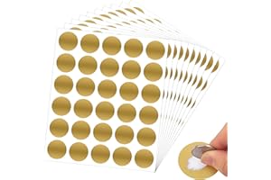 GUEER 300 Pcs Scratch Off Stickers Sitckers 1 inches Round Self Adhesive Scratch Off Cards for Lottery Tickets, DIY, Raffle Card Games Creating (Gold) (1 inch, Gold)