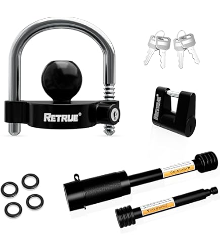 METOWARE Keyed Alike Trailer Hitch Lock Kit - Receiver & Coupler Lock Set