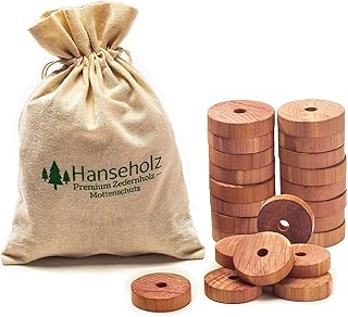 Hanseholz 40x Natürlicher Bio Mottenschutz und Baumwollbeutel - 100% Bio Naturprodukt - Langlebige und chemiefreie Mottenabwehr gegen Kleidermotten - Mottenfalle im Kleiderschrank