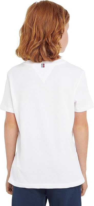 T-Shirt Manches Courtes Garçon Col Ras-du-Cou, Blanc (Bright White), 7 Ans