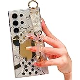 PHOQOYO Case with Wrist Band Kickstand | Ultra Slim IMD Animal Pattern Shockproof Cover | Cute Cartoon Characters Design for Galaxy S25 Ultra