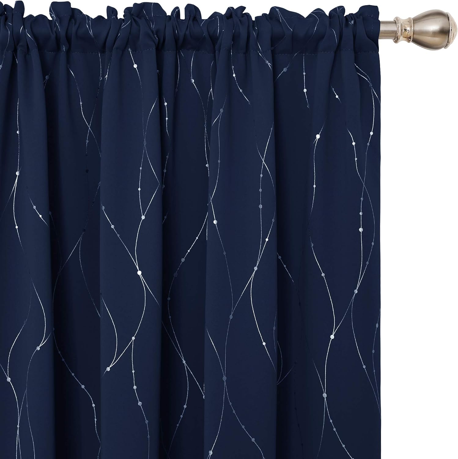 Amazon.com: Deconovo Navy Blackout Curtains Rod Pocket Drapes Line