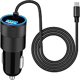 Apple MFi Certified iPhone 18 Pro Car Charger, 4.8A USB-C Car Phone Charger | Caiinei 4.8A Type C Car Charger Cigarette Lighter Car Accessories + 6FT Type-C Cord for iPhone Duo/18 Pro/17/16/Galaxy/Pixel