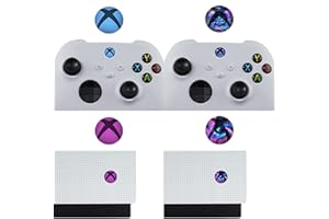 PlayVital Custom Home Button Power Switch Stickers Skin Cover for Xbox Series X & S, for Xbox One & Xbox One X/S Console & Controller, for Xbox One Elite Controller and Kinect - 60 pcs One Pack