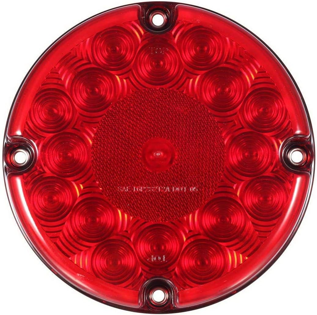 2Pcs Red 7 Round Stop Tail Turn Bus Light Partsam 4Pcs 7 Round 17 LED