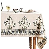 patdrea Designer Small Blue Square Tablecloth Table,Vintage Linen Leaves Floral Pattern Floral Tablecloths,Table Cover Cloth Fall Decor for Kitchen Dining Christmas,Thanksgiving,55"x55"-Ivar B