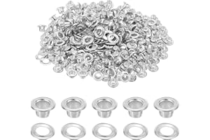 uxcell 200 Sets Grommets Eyelets, 3mm Brass Self Backing Eyelets Metal Eyelet with Washers for Belts, Shoes, Clothes, Bead Co