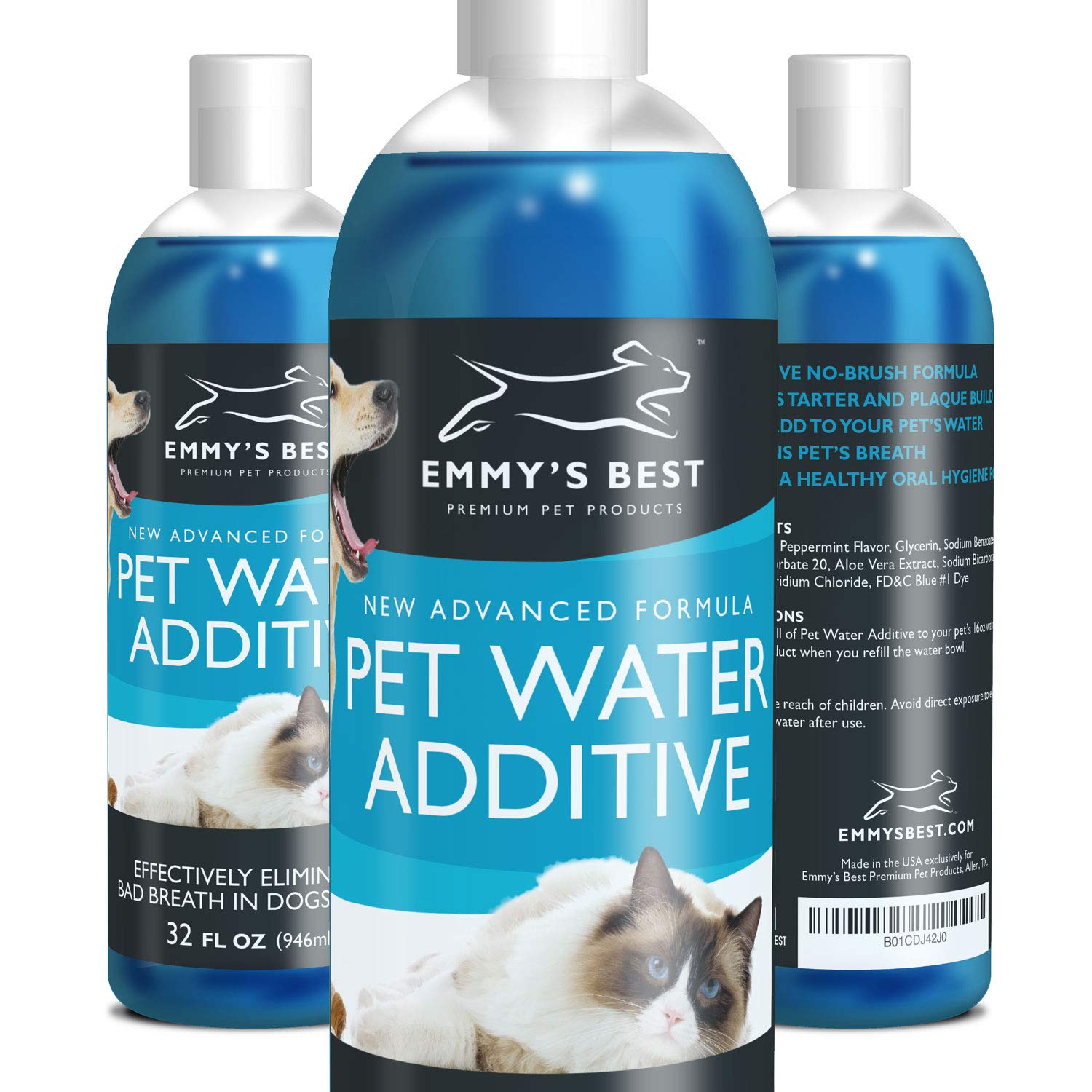 Emmy's Best Premium Dog and Cat Fresh Breath Pet Water Additive for No