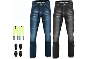 HIVE MOTO Motorcycle Denim Jeans Pants Lined with Aramid Fiber Reinforced Hip and Knee Safety with CE Removable Armor