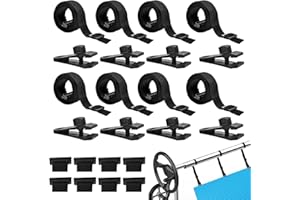 24 Pcs Pool Solar Cover Reel Attachment Kit, Solar Cover Reel Blanket Straps and Clips for Universal Inground Swimming Pool -