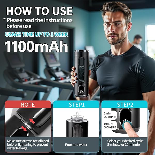 2026 NEW UPGRADE HYDROGEN WATER BOTTLE, UP TO 5000+ PPB, 8.5 OZ FOOD-GRADE PC HYDRO WATER MACHINE, SPE/PEM TECHNOLOGY, PORTABLE HYDRATION SYSTEM, HEALTH CARE GIFTS FOR HUSBAND, WIFE, FAMILY, FRIENDS