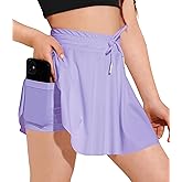 Hvididan Girls Tennis Skirt Athletic Skort Butterfly Flowy Skorts for Kids Shorts with Pocket