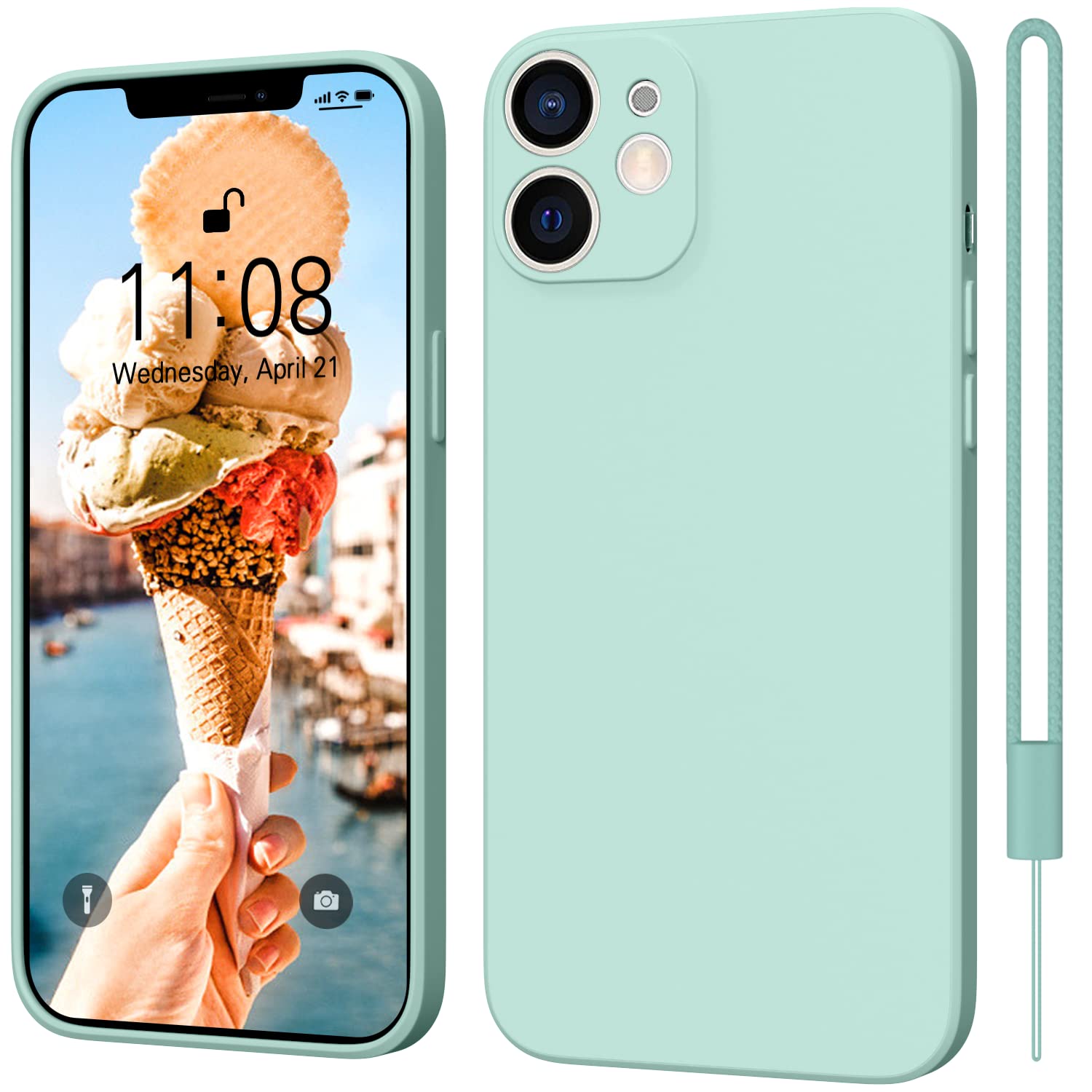 ORDA for iPhone 11 case Silicone 6.1 for iPhone 11 2019 Soft Gel Rubber Cover Ultra Slim case Anti-Scratch Compatible with iPhone 11 cover Mint Green