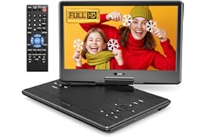Arafuna 15.9" Portable DVD Player for Car, 14.5" HD Swivel Screen with 5-Hour Rechargeable Battery, Dual Stereo Speakers, Support USB/SD/Sync TV, Regions Free, Last Memory