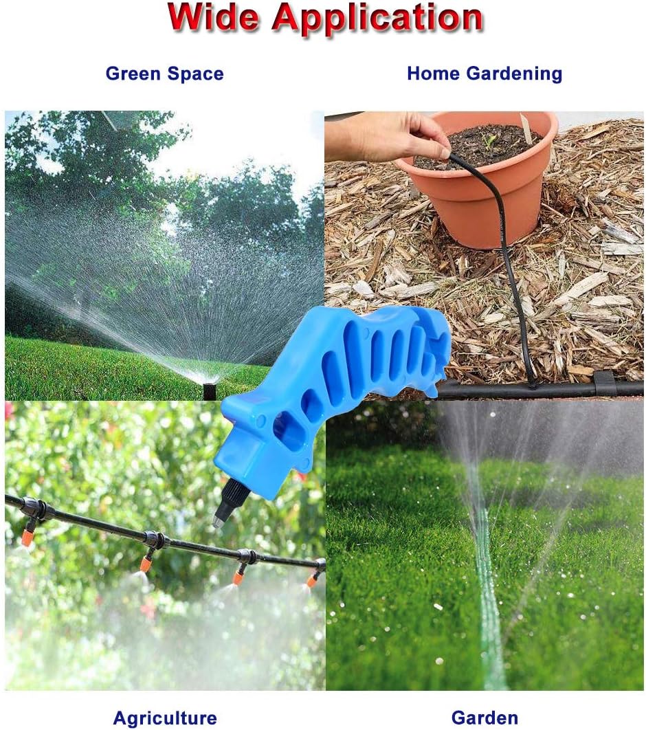 4 Pcs 2 in 1 Drip Irrigation Hole Punch Tool, 1/4 Inch Drip Tube Hole Punch Fitting Insertion Tools, Drip Irrigation Emitters for Fitting Emitter Insertion Drip Sprinkler Systems (Blue) : Garden & Outdoor