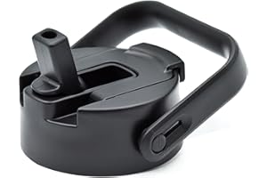 2-in-1 Straw & Coffee Lid – 2.26 in, CamelBak, Simple Modern, or Hydro Flask Lids with Straw Wide Mouth – Dishwasher-Safe Replacement for Hydro Flask Straw Lid for Wide Mouth Bottles by PowX (Black)