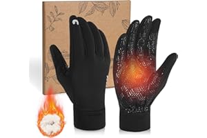 RIGWARL Upgraded Plush Gloves for Cold Weather, Women Men Winter Gloves for Late Fall and Early Winter, Warm Running Gifts