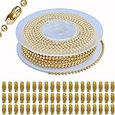 Ball Bead Chain, Stainless Steel Ball Chain with 60 Pieces Connectors Clasps,Bulk Necklace Chains for Jewelry Making Supplies DIY Craft Chain,Dog Tag Chain (2.4mm-36FT & 60pcs connectors)