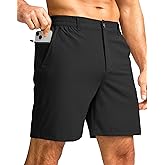 G Gradual Men's Casual Shorts 7" Lightweight Golf Shorts for Men Stretch with 3 Pockets Quick Dry Breathable Work Shorts