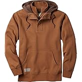 Legendary Whitetails Men's Hoodie Quarter Zip Quilted Sweatshirt Double Layered Lined Hood