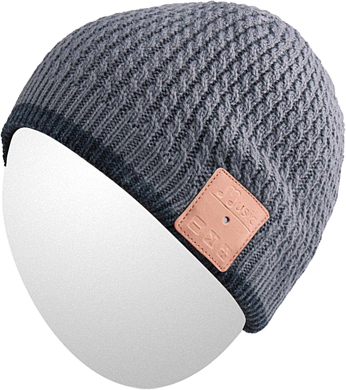 Qshell Bluetooth Beanie Hat, Winter Warm Soft Trendy Cap with Wireless Headphone Headset Earphone Stereo Speaker Mic Hands Free for Lifestyle Outdoor Sport,Compatible with iPhone Android - Gray: Electronics