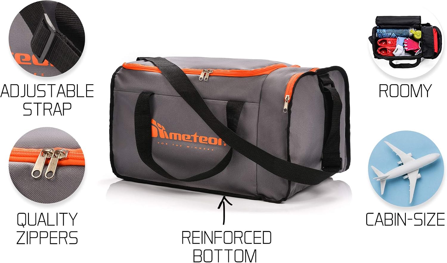 meteor Gym Bag Womens & Mens 20l, Lightweight Sports Holdall with Shoe Compartment & Shoulder Strap, Unisex Travel Duffel - Image 5