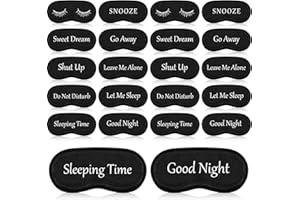 Eurzom 20 Pieces Funny Eye Sleeping Mask Bulk with Adjustable Strap Blackout Eye Sleep Mask for Night Blindfold Cover for Women Men(Black)