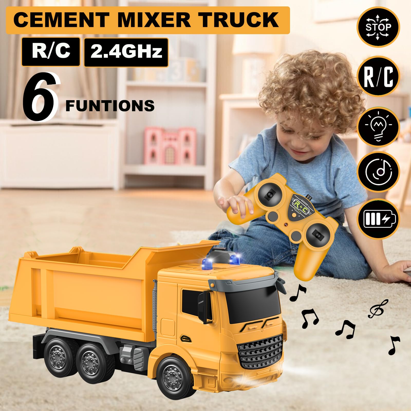 Mua CALEST Remote Control Construction Dump Truck Toy RC Vehicle,6 ...